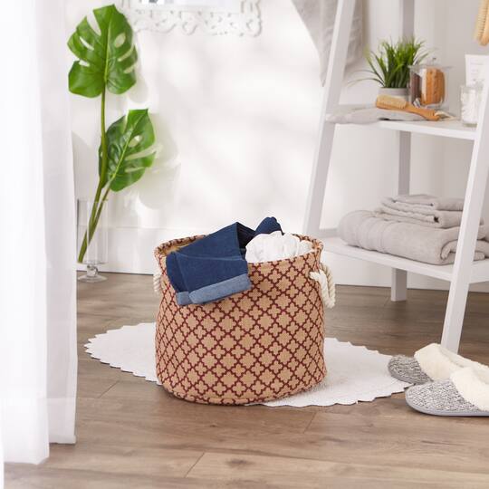 DII® 12" Round Lattice Burlap Bin